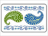 Leimasin puukahvalla, Paisley, 6 cm