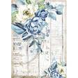 Riisipaperi A4 Romantic Blue Flower - Riisi- ja decoupage-paperit - DFSA4560 - 1