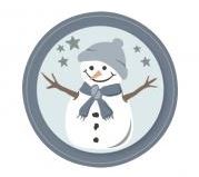 3D-kartonkitarrat Lumiukko 3,5cm 6kpl - Jouluaskartelu - 73149000 - 1