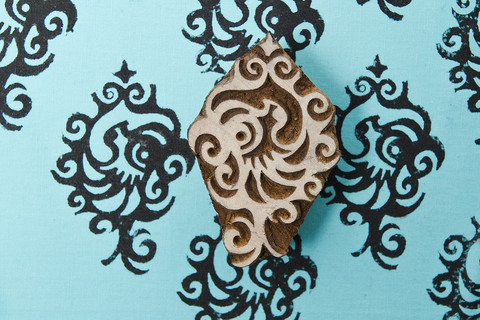 Blockwallah-leimasin Bird Pattern - Puuvartiset leimasimet ja Blockwallah - B310 - 1