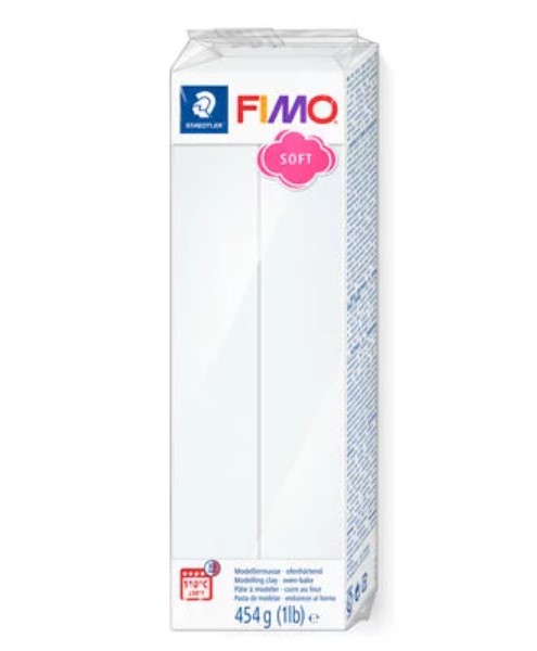 Fimo soft, iso 454g, valkoinen - FIMO Soft ja Effect -muovailumassat - 8021-0 - 1