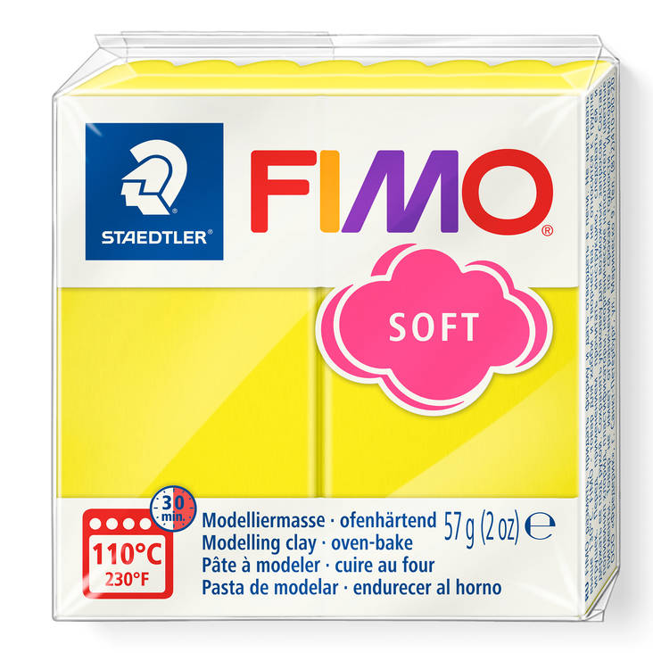 Fimo soft, perusvärit,sitruunankeltainen - FIMO Soft ja Effect -muovailumassat - 8020-10 - 2