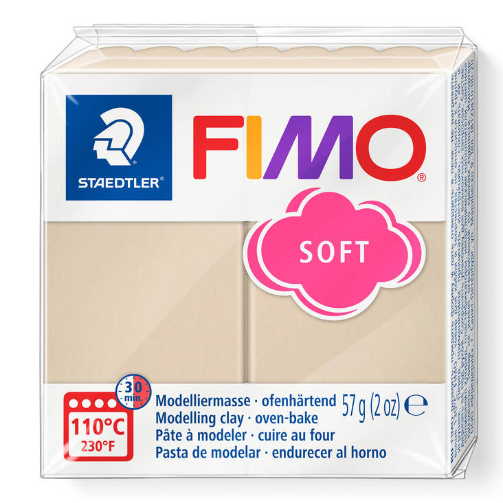 Fimo soft, perusvärit, vaalea hiekka - FIMO Soft ja Effect -muovailumassat - 8020-70 - 2