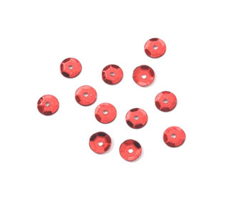 Kuppipaljetit, 5 mm, 800 kpl, punainen - Strassit, niitit, paljetit, glitterit - 10043-30 - 1