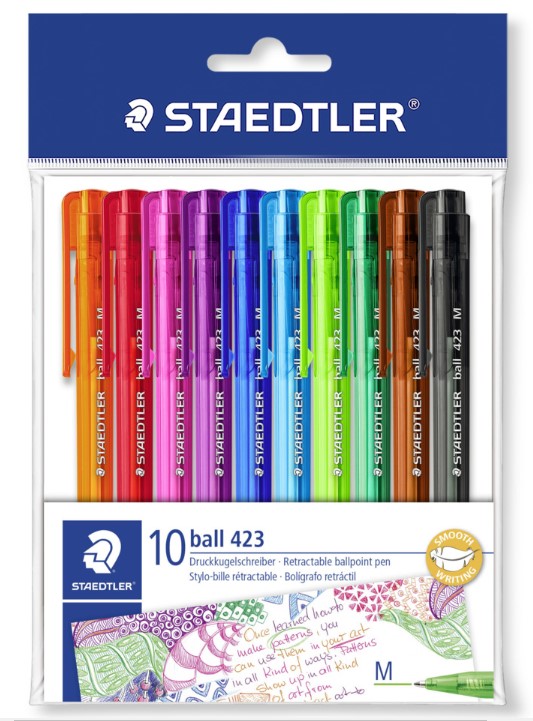 Kuulakärkikynät 10kpl, värilajitelma - Värikynät, tussit, koulutarvikkeet - 42335MPB10 - 1