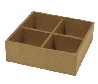 Lokerikko paperimassaa 12,5 x 12,5 x 4cm -  - 7140400 - 1