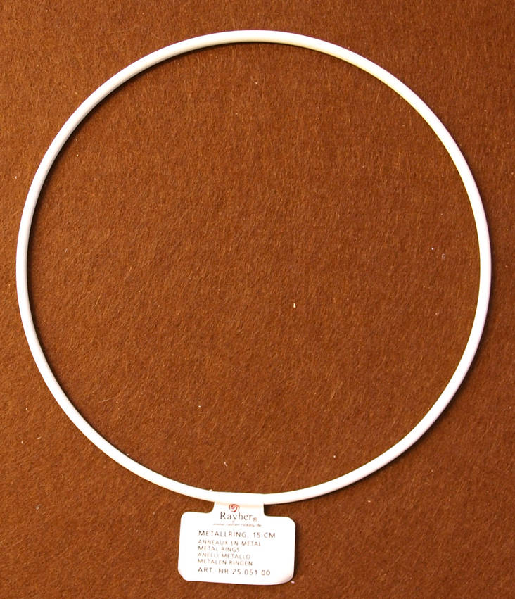 Metallirengas, 15 cm, valkoinen - Metallirenkaat ja lampuntekotarvikkeet - 2505100 - 1