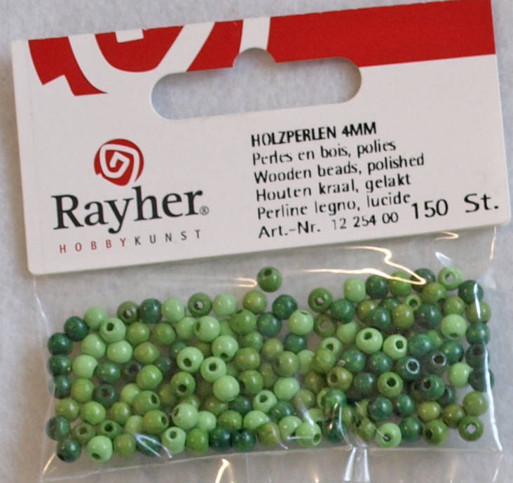 Puuhelmet, 4 mm, 150 kpl, Reikä 1,6mm - Puuhelmet - 1251400 - 1