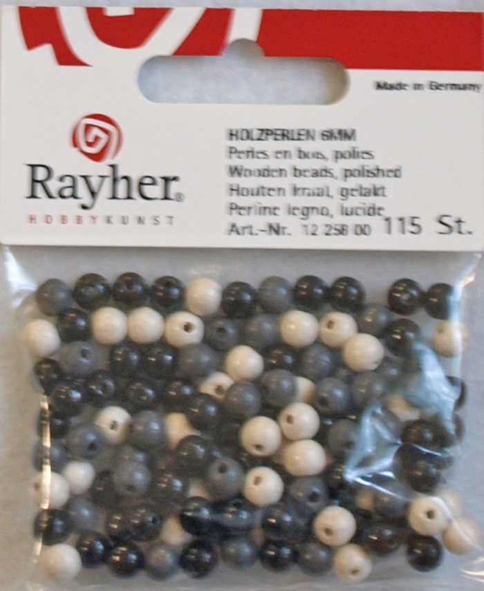 Puuhelmet, 6 mm, 115 kpl, reikä 2 mm - Puuhelmet - 1251000 - 1