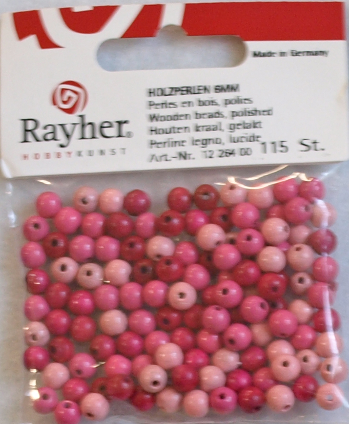 Puuhelmet, 6 mm, 115 kpl, reikä 2 mm - Puuhelmet - 1251600 - 1