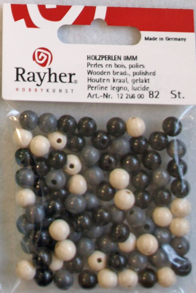 Puuhelmet, 8 mm, 82 kpl, reikä 2 mm - Puuhelmet - 1251700 - 1