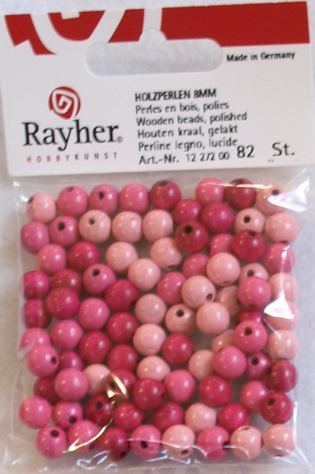 Puuhelmet, 8 mm, 82 kpl, reikä 2 mm - Puuhelmet - 1252100 - 1