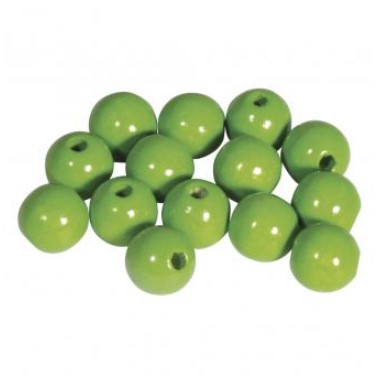 Puuhelmi 10 mm, 52 kpl, omenanvihreä - Puuhelmet - 1250350 - 1