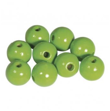 Puuhelmi, 12 mm, 32 kpl, omenanvihreä - Puuhelmet - 1250450 - 1