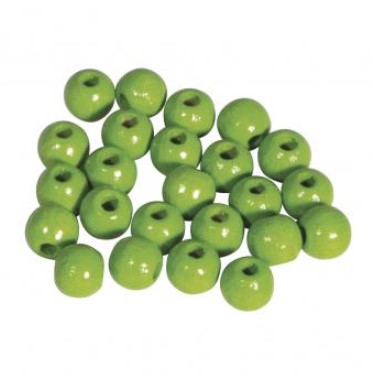 Puuhelmi, 6 mm, 115 kpl, omenanvihreä - Puuhelmet - 1250150 - 1