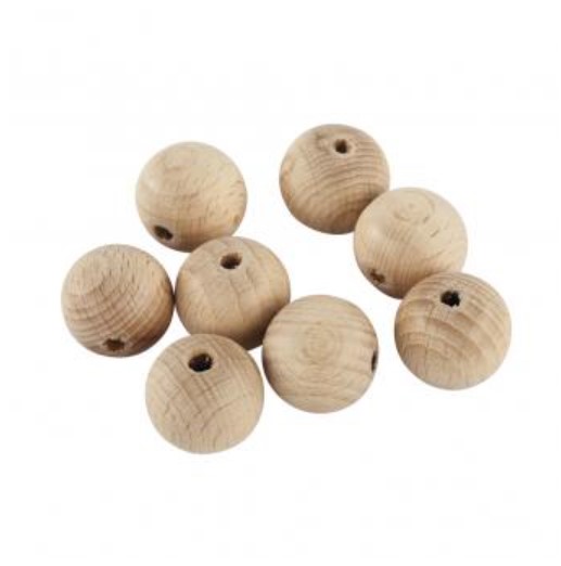 Puupallot 20mm 25kpl, reikä 4mm LKL - Puupallot, -munat ja -napit - 6103200 - 1