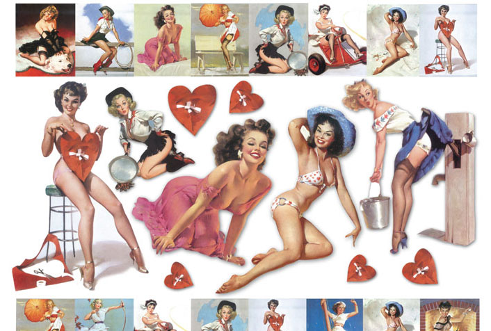 Riisipaperi 48x33cm, Pin-up Girls - Riisi- ja decoupage-paperit - DFS210 - 1