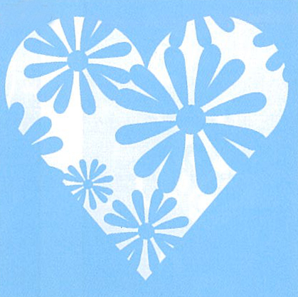 Sabluuna, Kukkasydän, 30x30 cm - Muovisabluunat - 3832000 - 1