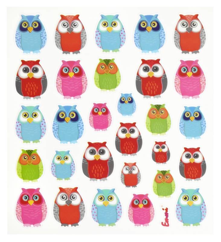 Tarra-arkki Pöllöt 2 - Tarrat, värikkäät - 3452390 - 1