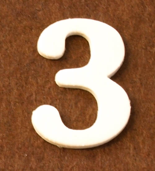 Vanerinumero 4 cm, 3 - Kirjaimet ja numerot - 6162800 - 1