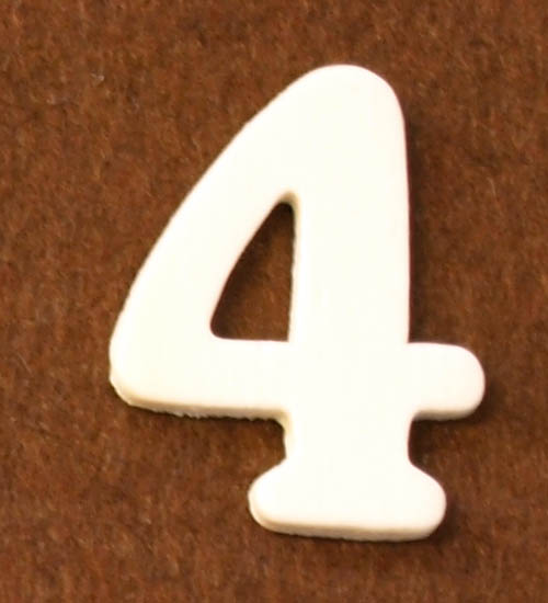 Vanerinumero 4 cm, 4 - Kirjaimet ja numerot - 6162900 - 1