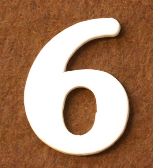 Vanerinumero 4 cm, 6 - Kirjaimet ja numerot - 6163100 - 1