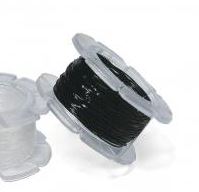 Stretsilanka musta 0,5mm, 5m - Helmineulat, -langat ja koruvaijerit - 8916801 - 1
