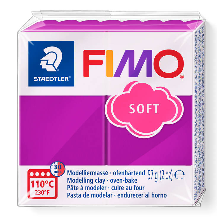 Fimo soft, perusvärit,purppura - FIMO Soft ja Effect -muovailumassat - 8020-61 - 2