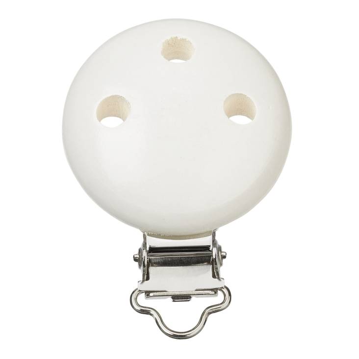 Klipsi tuttinauhaan valkoinen 1kpl - Silikonihelmet ja tuttinauhatarvikkeet - 3260011 - 1