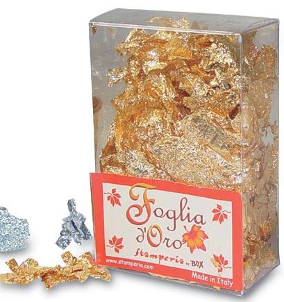 Kullan väriset foliohiutaleet 3g - Lyöntimetallit, vahat, patinat - KER01 - 1