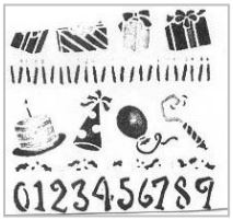 Lasersabluuna synttäriaiheet 13x13cm LKL - Muovisabluunat - 28031 - 1