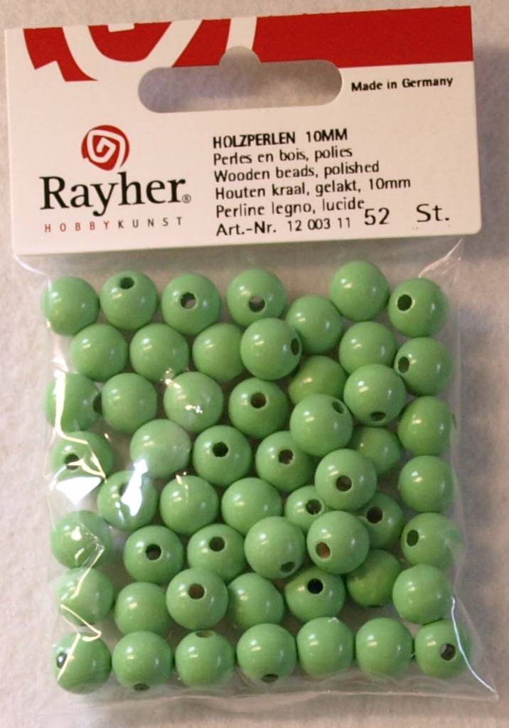 Puuhelmi, 10 mm, 52 kpl - Puuhelmet - 1250311 - 1