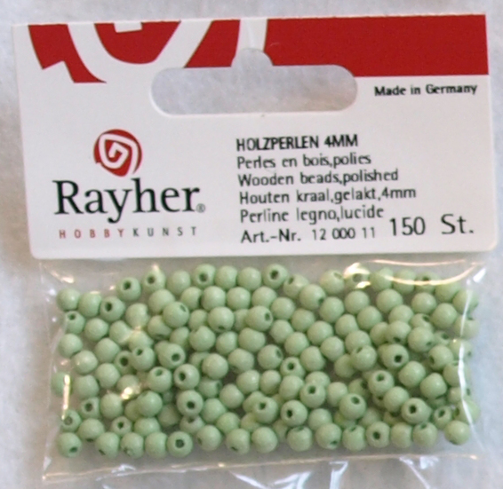 Puuhelmi, 4 mm, 150 kpl LKL - Puuhelmet - 1250011 - 1