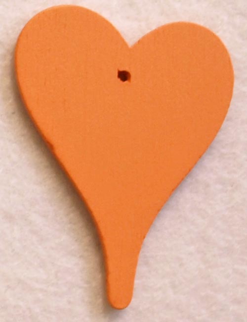 Puusydän 6 cm, 6 kpl, oranssi - Muut puu-, MDF- ja vanerituotteet - 8801534-1 - 1