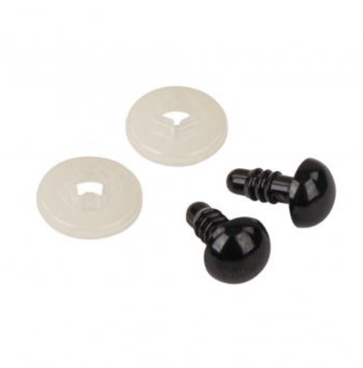 Turvasilmä 12mm musta, 10kpl - Silmät, kuonot, nivelet - 8911101 - 1