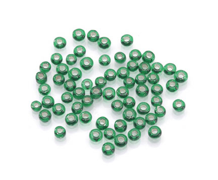 Välihelmet, läpinäkyvät, hopeasisus - Lasihelmet - 1106-01 - 1