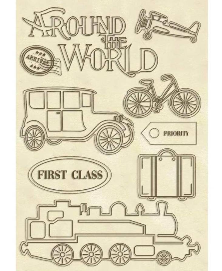 Vanerikuvioarkki A5 Around the World - Muut koristelutarvikkeet - KLSP071 - 1