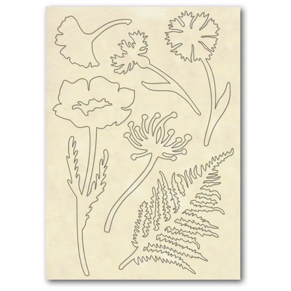 Vanerikuvioarkki A5, Kukinnot ja kasvit - Muut koristelutarvikkeet - KLSP031 - 1