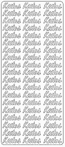 Ääriviivatarra Kiitos, hopea - Ääriviivatarrat tekstillä - 75081 - 1