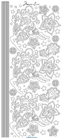 Ääriviivatarra jouluporot hopea - Jouluiset ääriviivatarrat - 75391 - 1