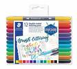 Sivellintussit, 2-päiset 12kpl - Värikynät, tussit, koulutarvikkeet - 3004TB12 - 1