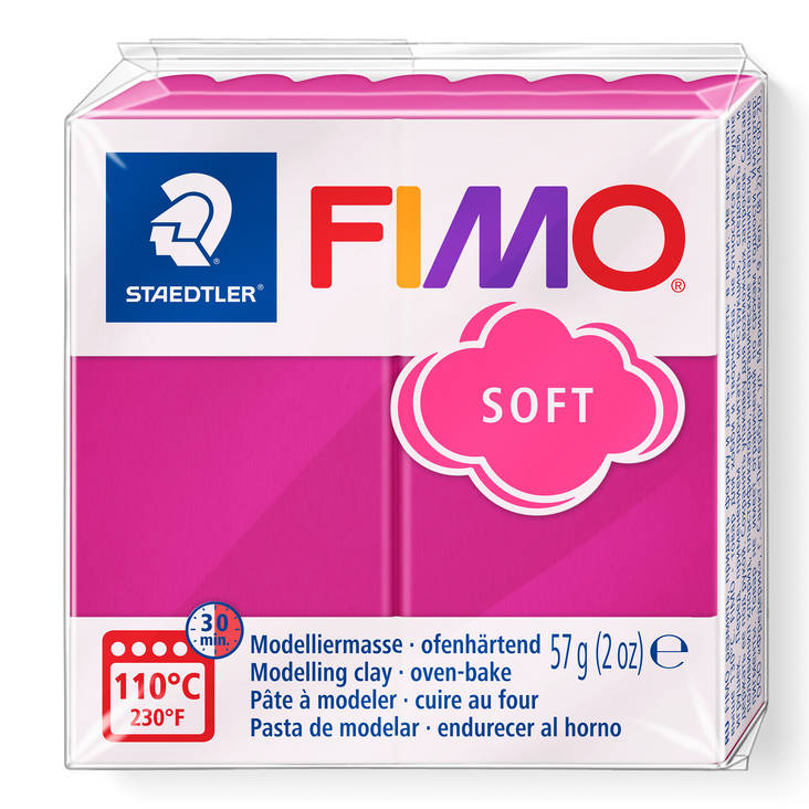 Fimo, perusvärit, pinkki - FIMO Soft ja Effect -muovailumassat - 8020-22 - 2