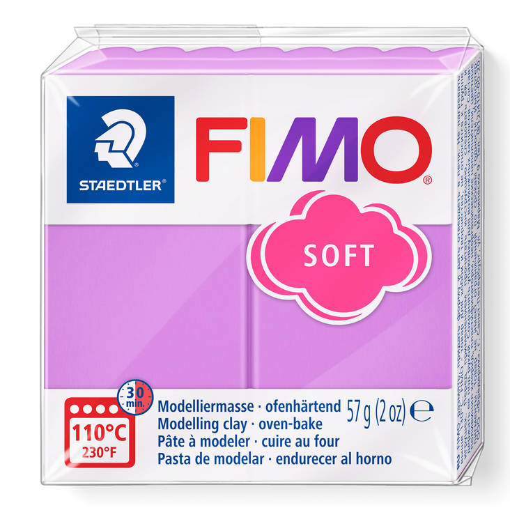 Fimo soft, perusvärit,vaaleanlila - FIMO Soft ja Effect -muovailumassat - 8020-62 - 2