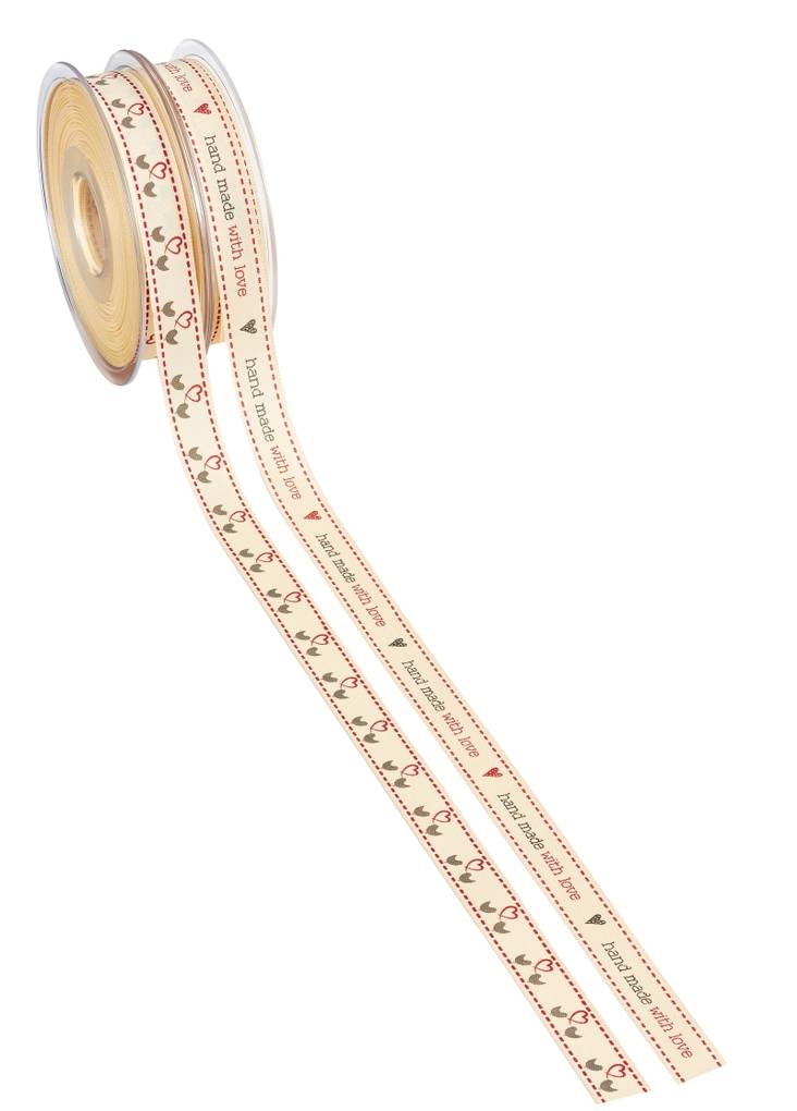 Koristenauha Hand made with love 1m - Nauhat, siimat, ketjut - 3823572 - 1