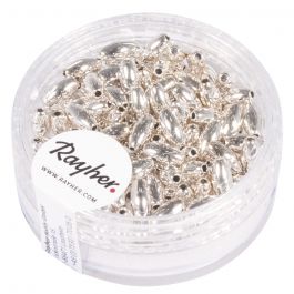 Puikulahelmet hopeanvär. 6x3mm 105kpl - Muovihelmet - 1632022 - 1