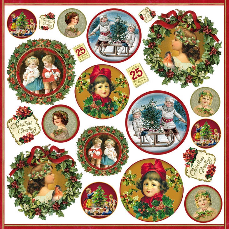 Riisipaperiservietti Nostalgia, JouluLKL - Riisi- ja decoupage-paperit - DFT232 - 1