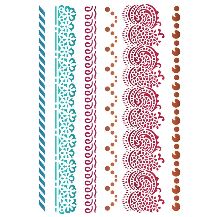 Sabluuna 21x29,7cm Koristeboordit - Muovisabluunat - KSG412 - 1