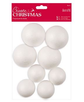 Styrox-pallolajitelma 8kpl eri kokoja - Jouluaskartelu - pma 827102 - 1