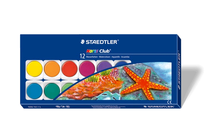Vesivärit 12kpl ja sivellin, Noris Club - Värikynät, tussit, koulutarvikkeet - 888 NC12 - 1