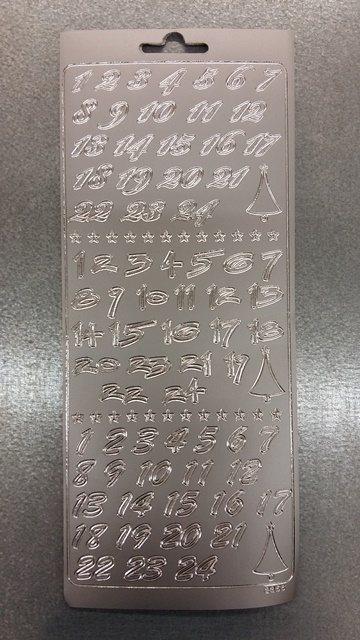 Ääriviivatarra joulukalenteri hopea - Jouluiset ääriviivatarrat - 3366222 - 1